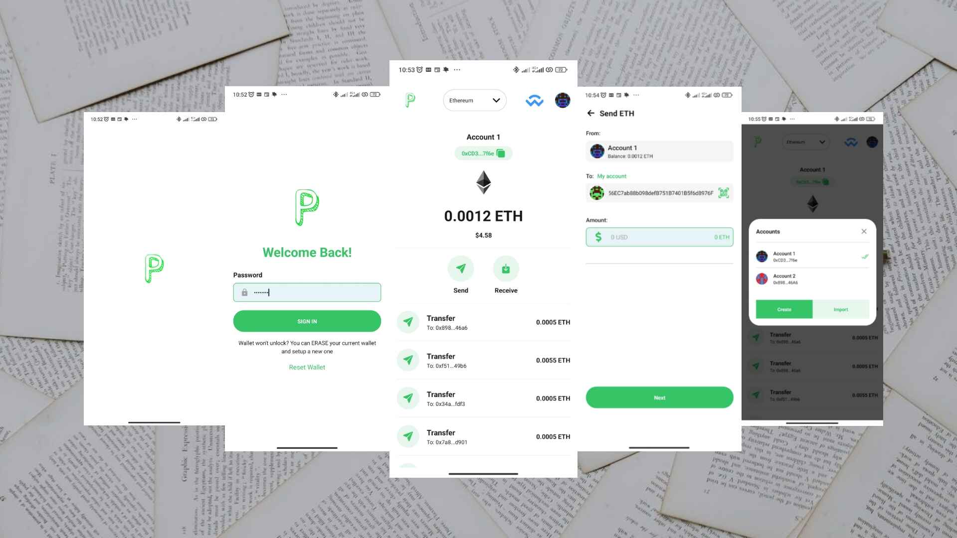 Screenshot of Paux Wallet